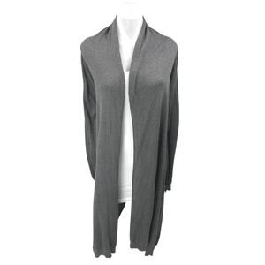 DKNY Women's Gray Knit Long Sleeve Hi-Low Open Front Cardigan Sweater Top Size S